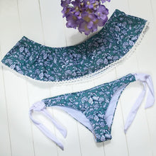 Charger l&#39;image dans la galerie, MC Two Piece Floral Print Ruffle Bikini Set