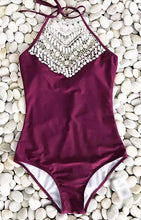 Charger l&#39;image dans la galerie, MC Wine Halter One-piece Swimsuit