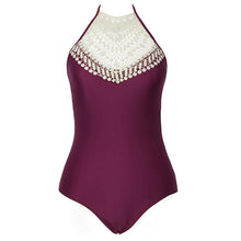 Charger l&#39;image dans la galerie, MC Wine Halter One-piece Swimsuit